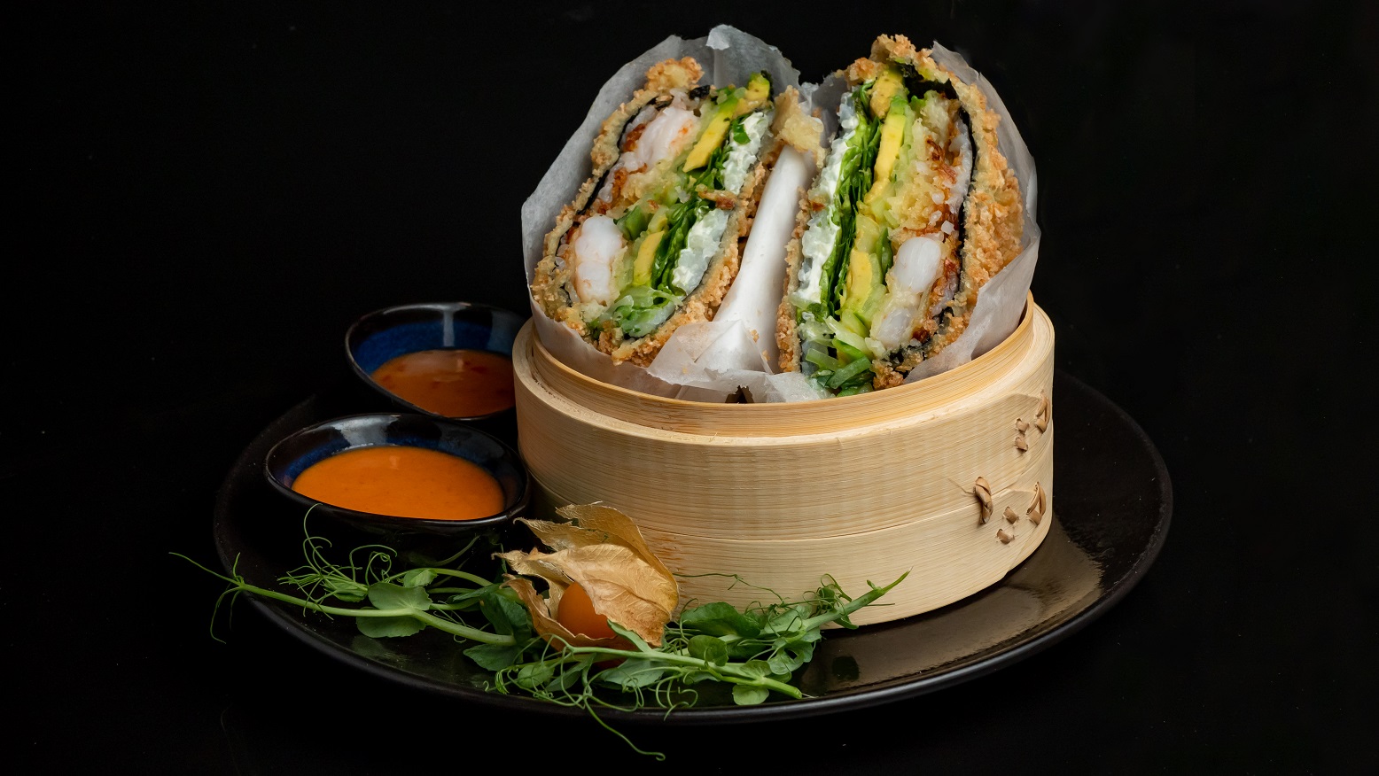 SUSHI BURGER Z KREWETKAMI